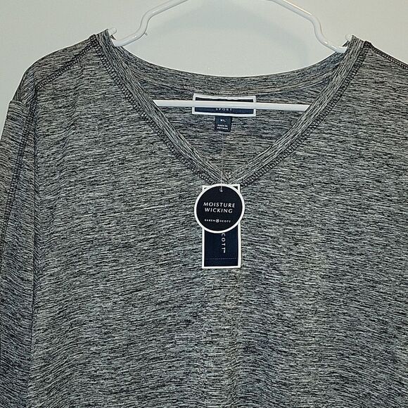 Karen Scott Sport Grey V Neck Moisture-wicking Performance Tee Shirt  XL NWT - Picture 3 of 6